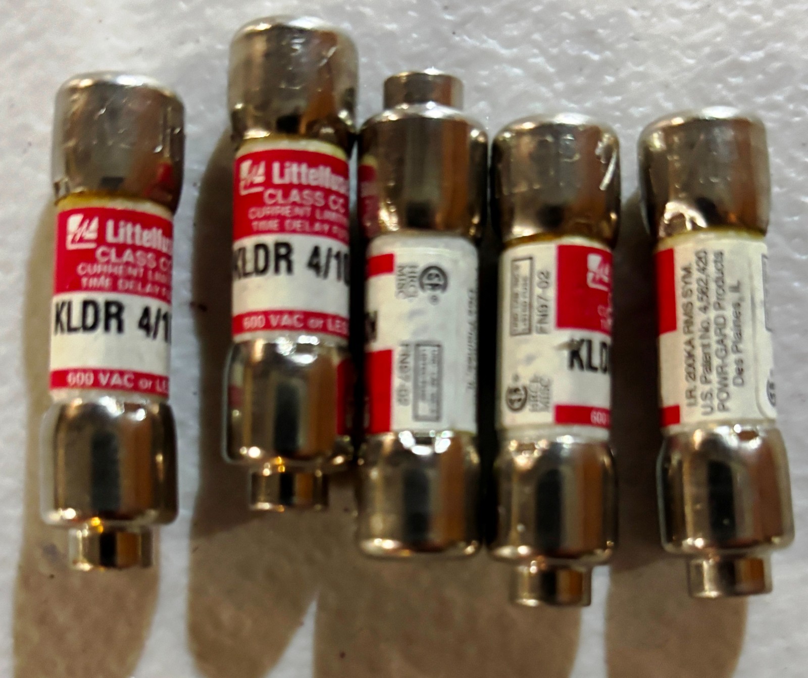 Littelfuse KLDR.400, KLDR-0.4, KLDR-4/10 0.4A Fuse Lot of 5 No Box