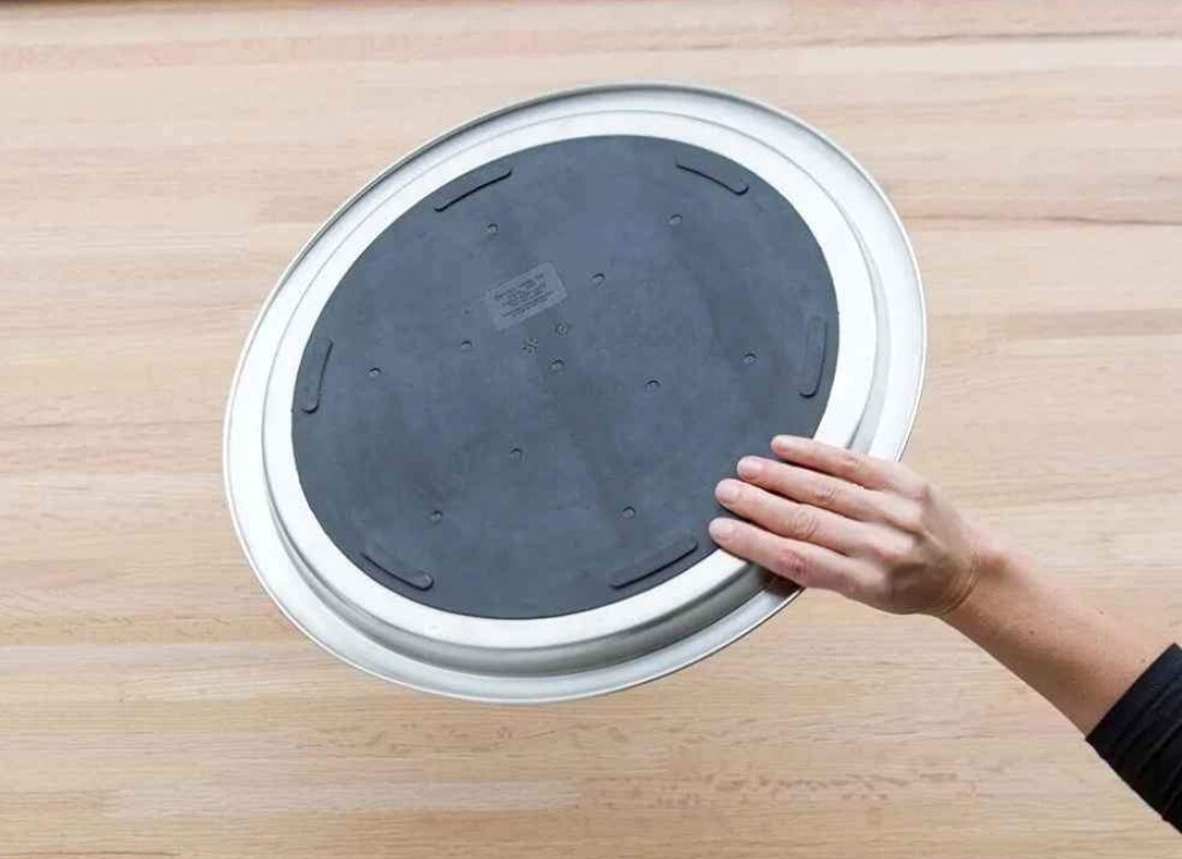 Tray With Top And Bottom Built In Nonslip Rubber Inserts 12″ Round Stainless