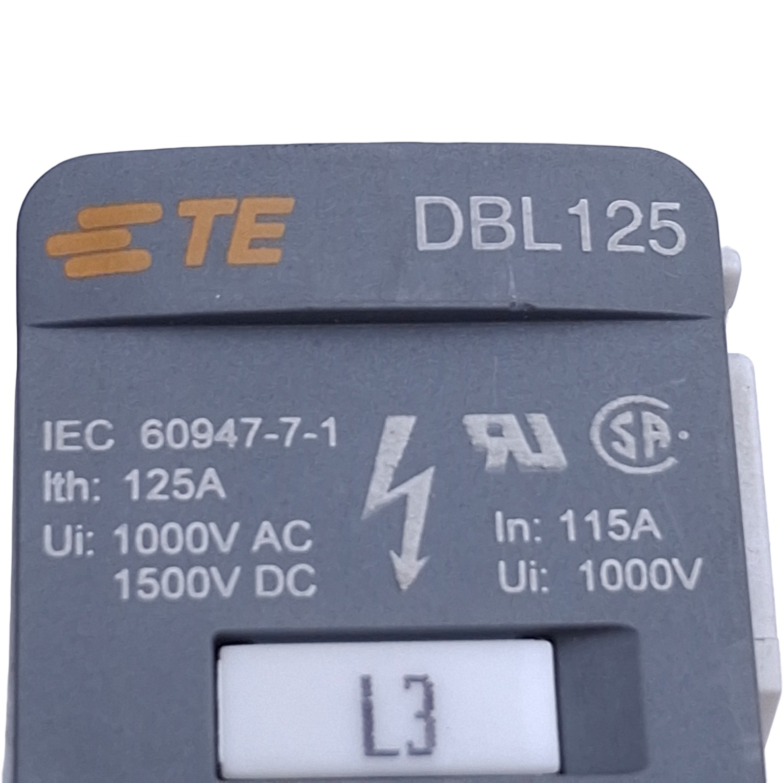 TE Connectivity DBL125 Distribution Block 125A 1000VAC 1500VDC, DIN Rail Mount