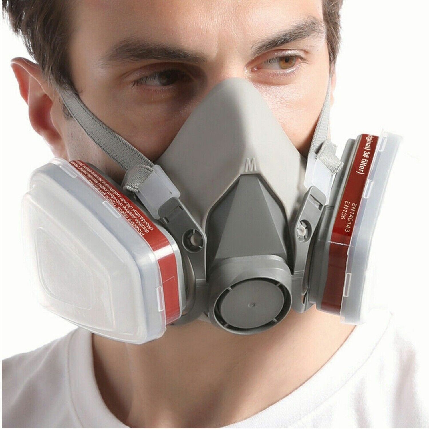 7in1 Half Face Gas Mask 6200 Respirator Safety Protect Painters Respirator New