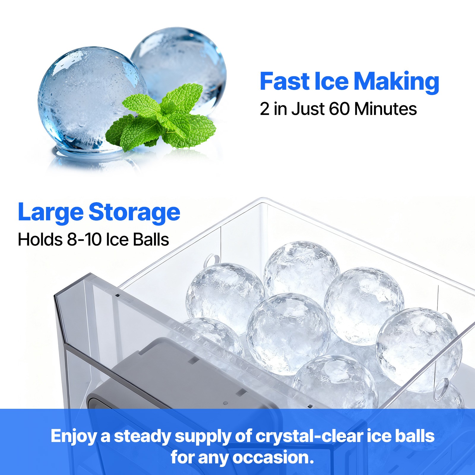 Commercial Ice Maker Ice Cube Machine Countertop Ice Ball Maker Nugget Ice Maker