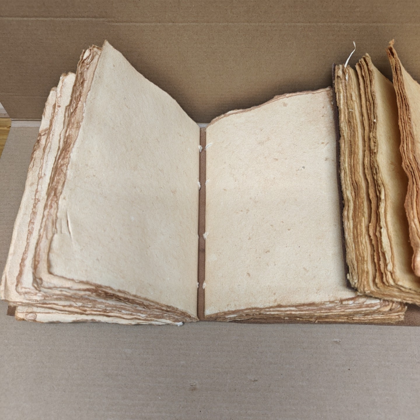 Lots Of 2 Vintage Leather Journal Antique Handmade Deckle Edge