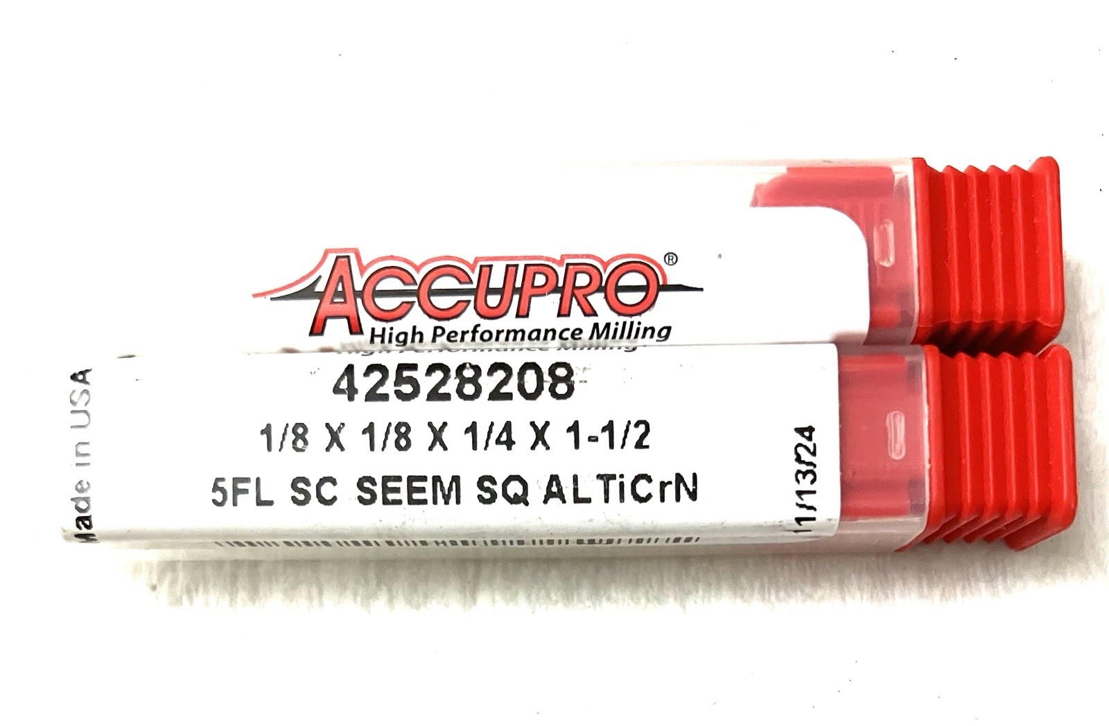 ACCUPRO 1/8″ 5FL Square End Mill Solid Carbide AlTiCrN 42528208 NEW
