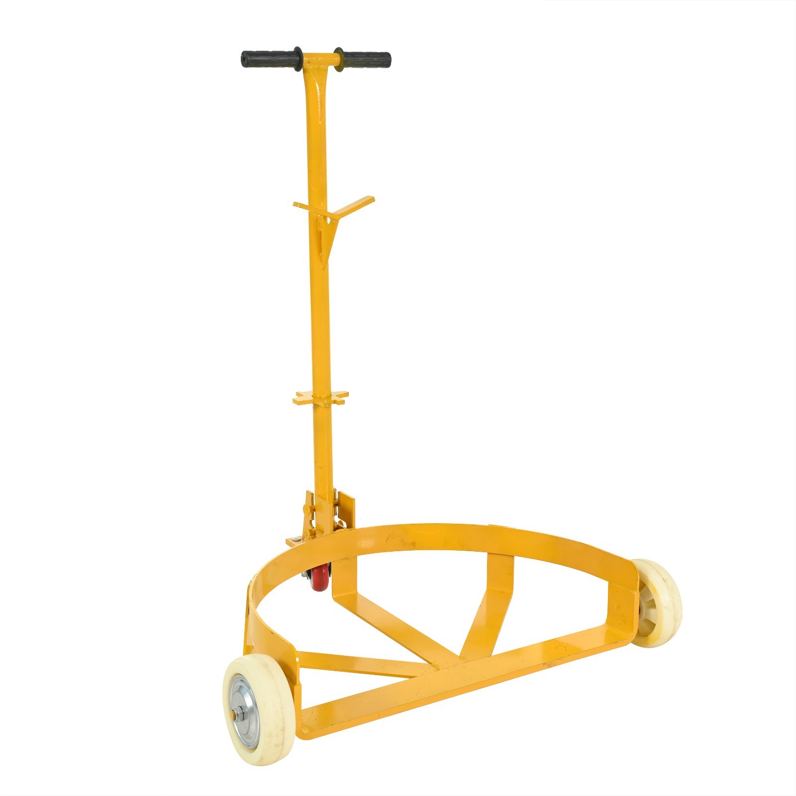 55 Gallon Drum Dolly, 1200lbs capacity, with 2 fixed PU Wheels and 1 swivel whee