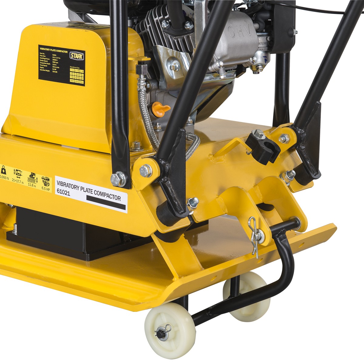 196cc Plate Compactor Gas-Powered Vibratory 6.5HP Tamper Construction Plate