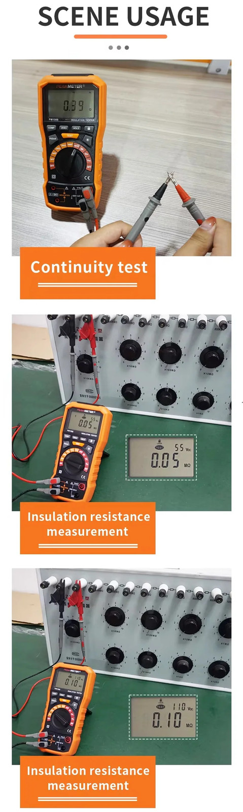 Handheld Insulation Resistance Tester 1000V 100GΩ Multimeter Voltmeter PI DAR