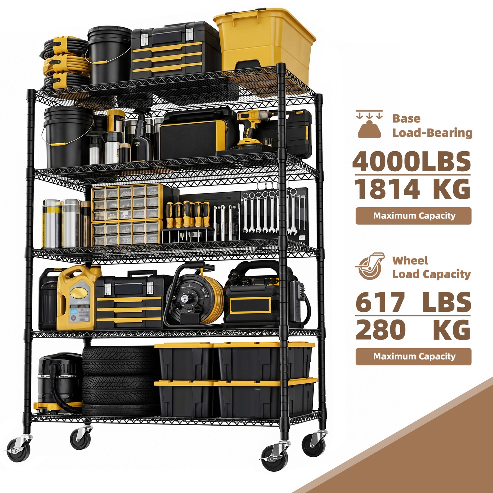 Extra-large Industrial Shelves Adjustable Shelving Garage Storage Utility Rack