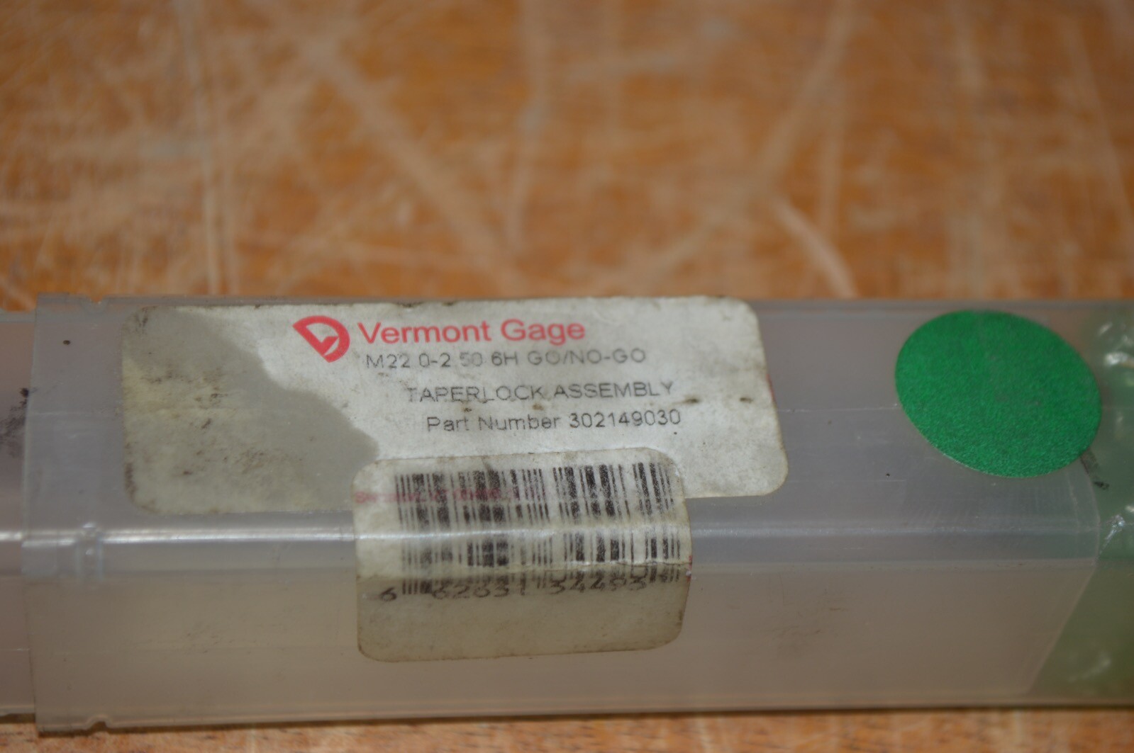 Vermont M22 x 2.5 6H Thread Plug Gage 6H Go No Go P.D.’s= 20.376 & 20.600