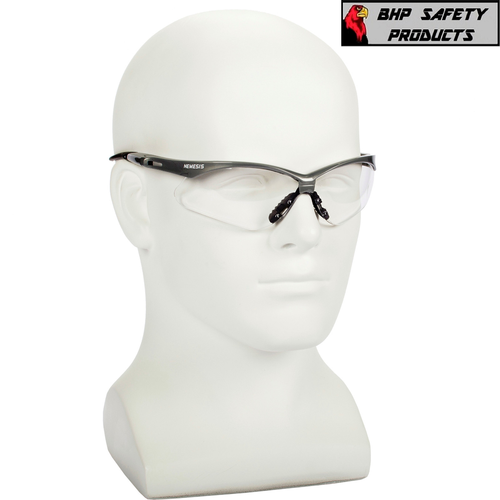 KLEENGUARD NEMESIS 47388 SAFETY GLASSES SILVER/CLEAR ANTI-FOG LENS Z87+ (3 PAIR)