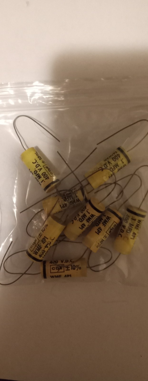 8 Pack CDE Cornell Dubilier WMF 4P1 .1uF 400VDC 10% Axial Polyester Film Cap