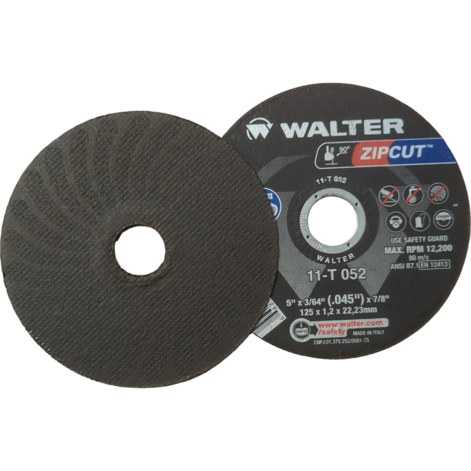 Walter 11-T 052 Zip Wheel CUT OFF WHEEL / (25 pk) 5« X 3/64« X 7/8«