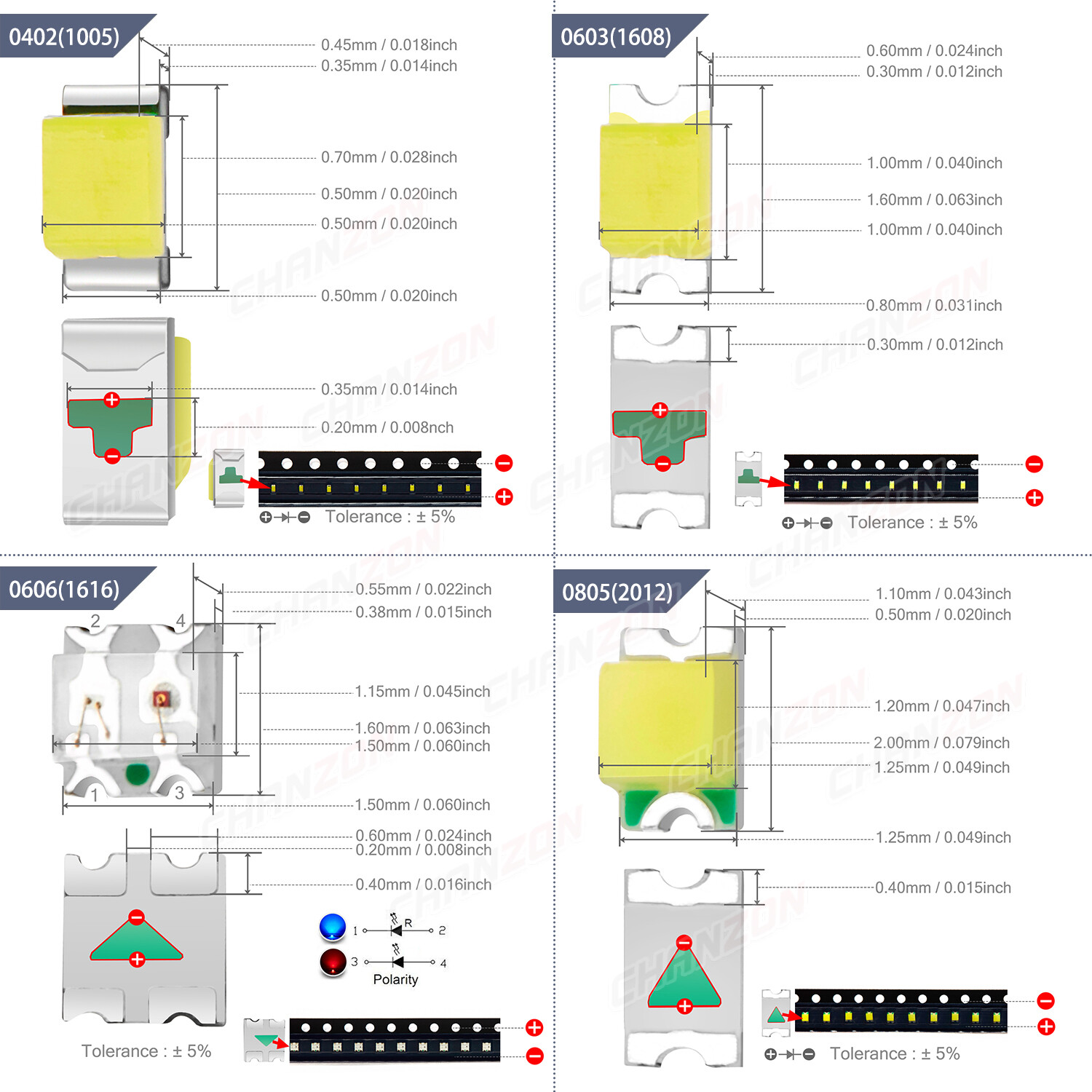 0805 1206 0603 3535 3528 2835 5630 5730 LED SMD Diode White Red Green RGB UV 3V