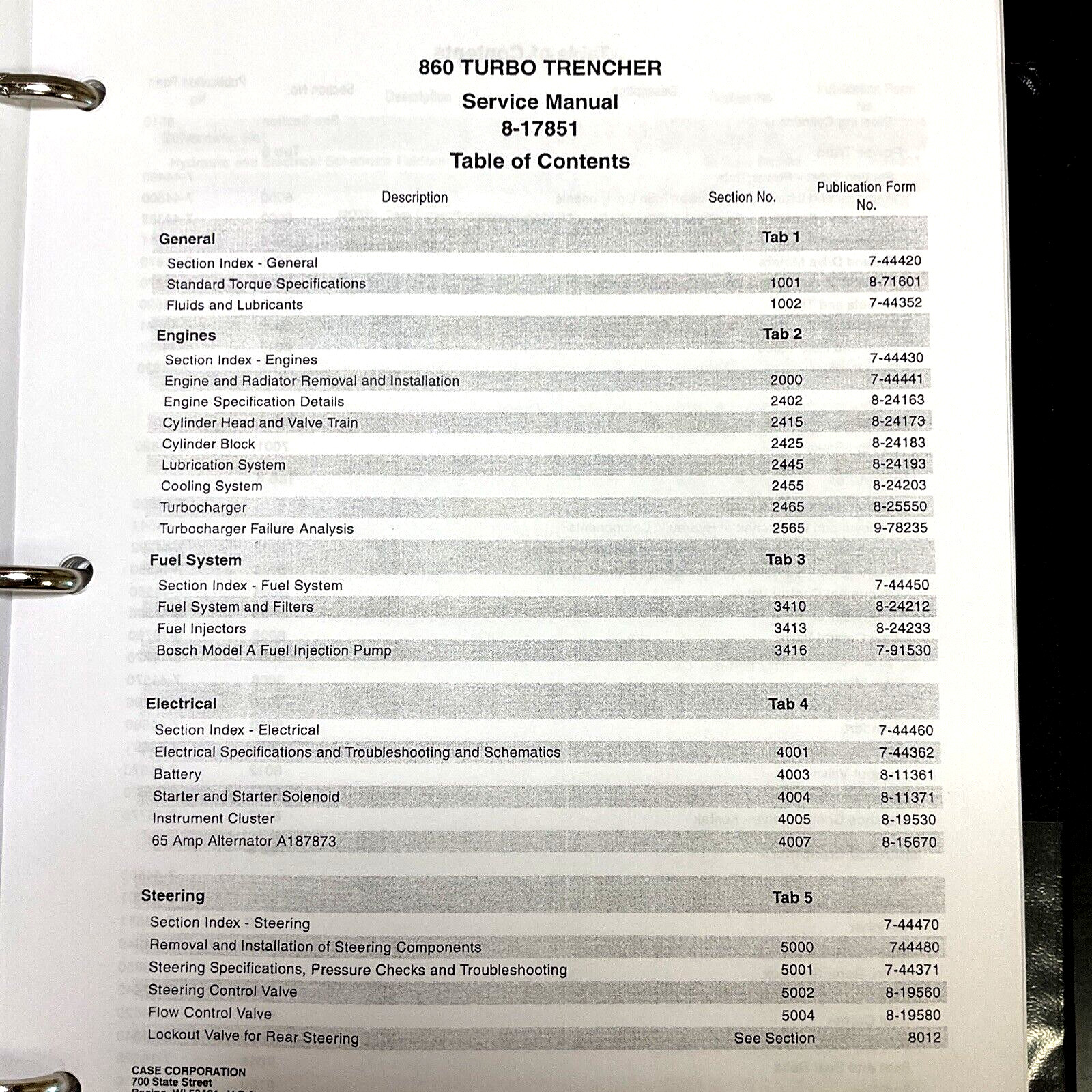 CASE 860 TURBO TRENCHER SERVICE REPAIR SHOP MANUAL INCLUDES SCHEMATICS