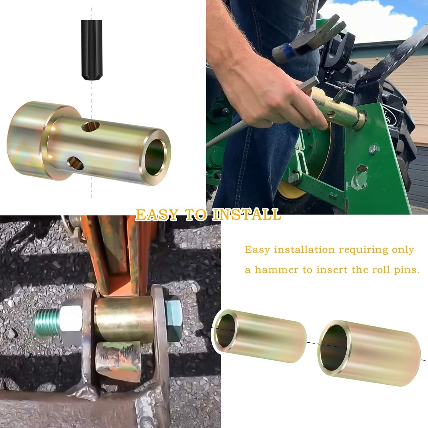 TK95029 Quick Hitch Adapter Bushing for Category 1 3-Point Hitch Tractor (2 Set)
