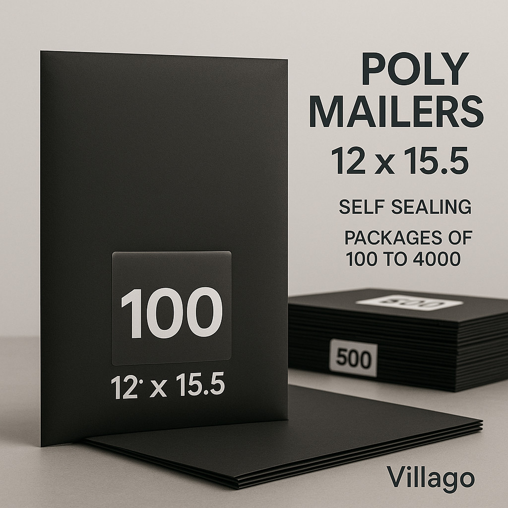 Black Poly Mailers 12″ x 15.5″ Shipping Bags Plastic Packaging Mailing Envelope