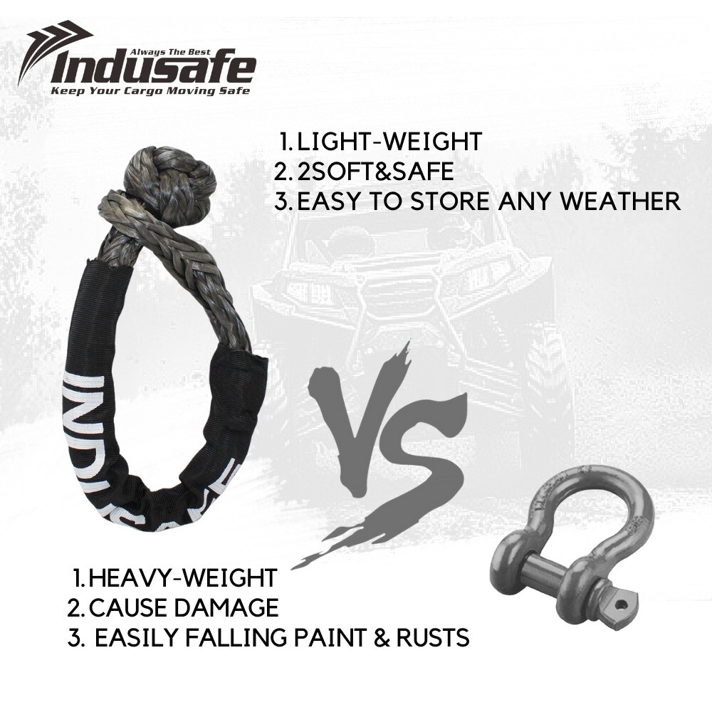 8PK Synthetic Soft Shackle Rope 1/2 x 22″56000lbs Break Strength for UTV Offroad