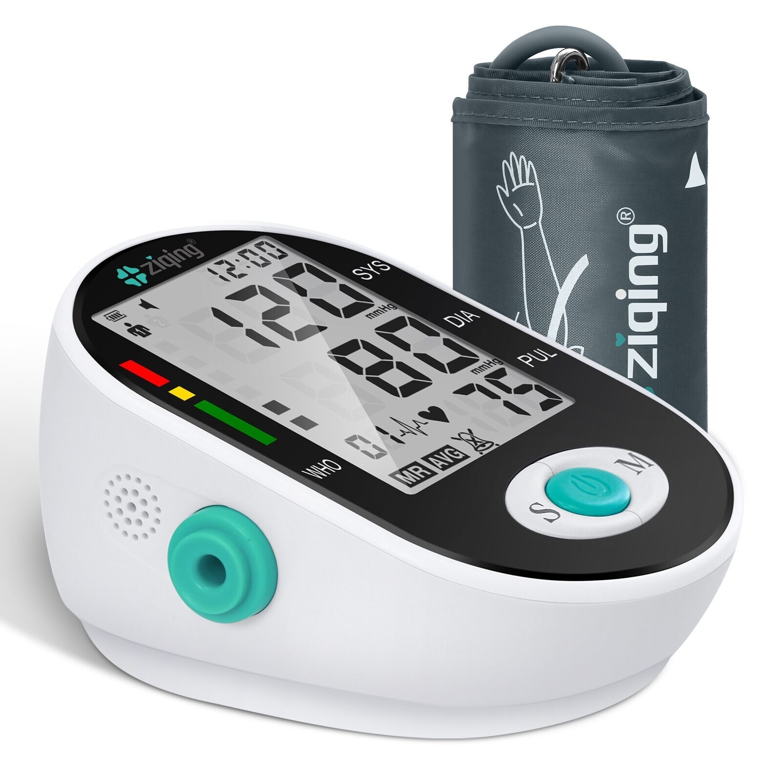 LCD Digital Blood Pressure Monitor Arm BP Large Cuff Pulse Meter Machine&Voice