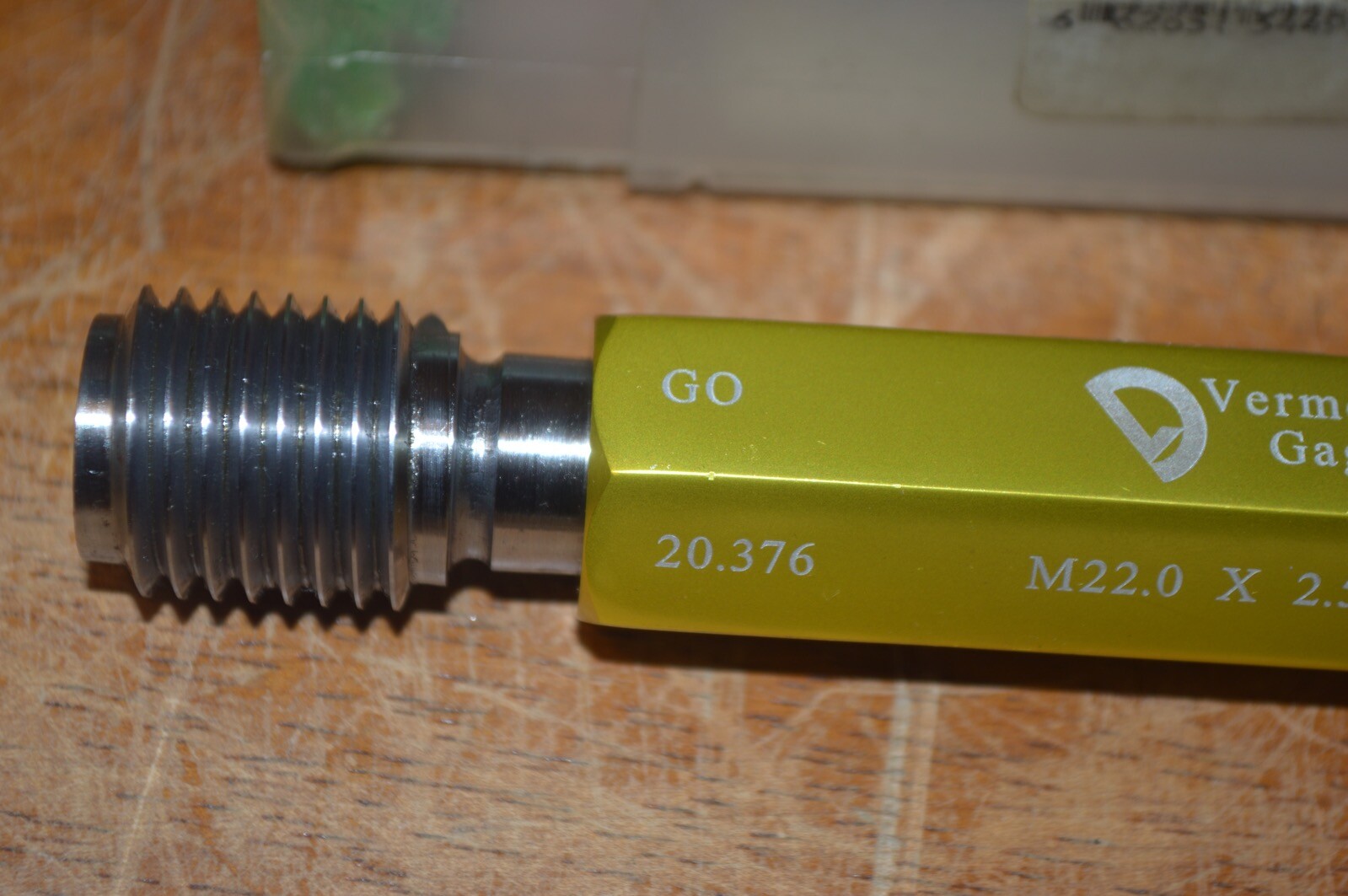 Vermont M22 x 2.5 6H Thread Plug Gage 6H Go No Go P.D.’s= 20.376 & 20.600