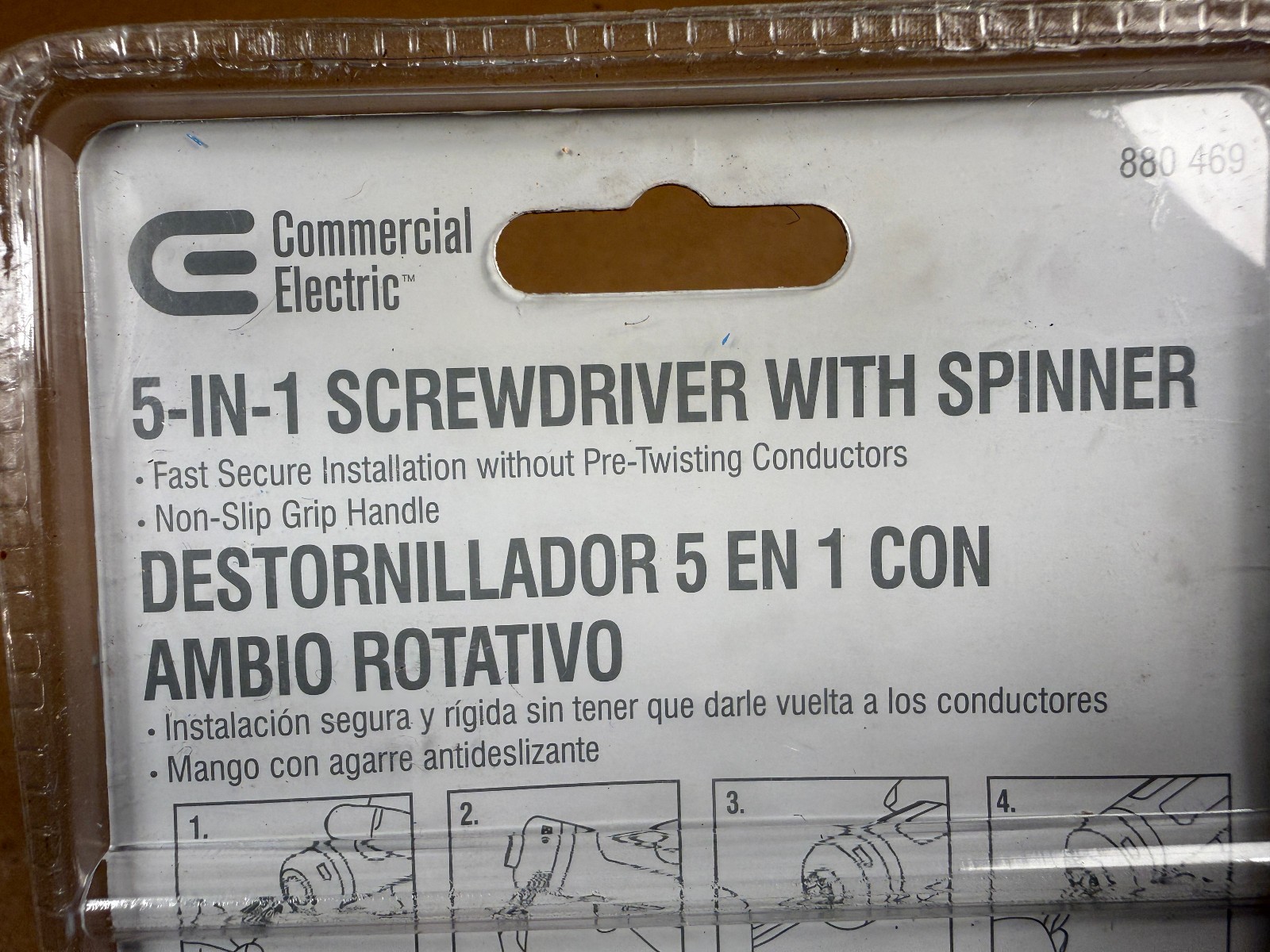 Commercial Electric 5-in-1 Screwdriver with Spinner for Wire Nuts – NOS Painted