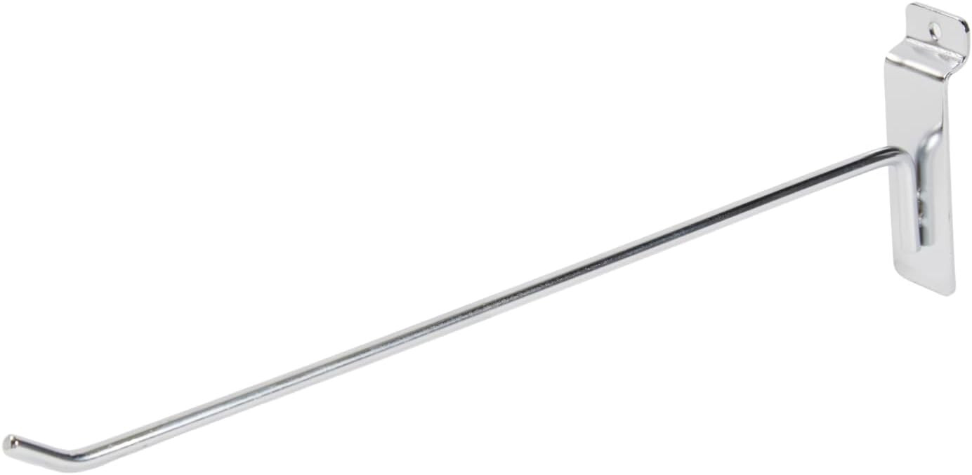 100 Chrome 12″ Slatwall Peg Hooks Slat Wall Retail Display 6 mm Diameter Tubing