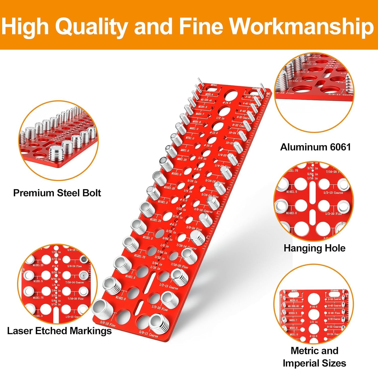 55 Nut and Bolt Thread Checker Thread Checker Standard and Metric….