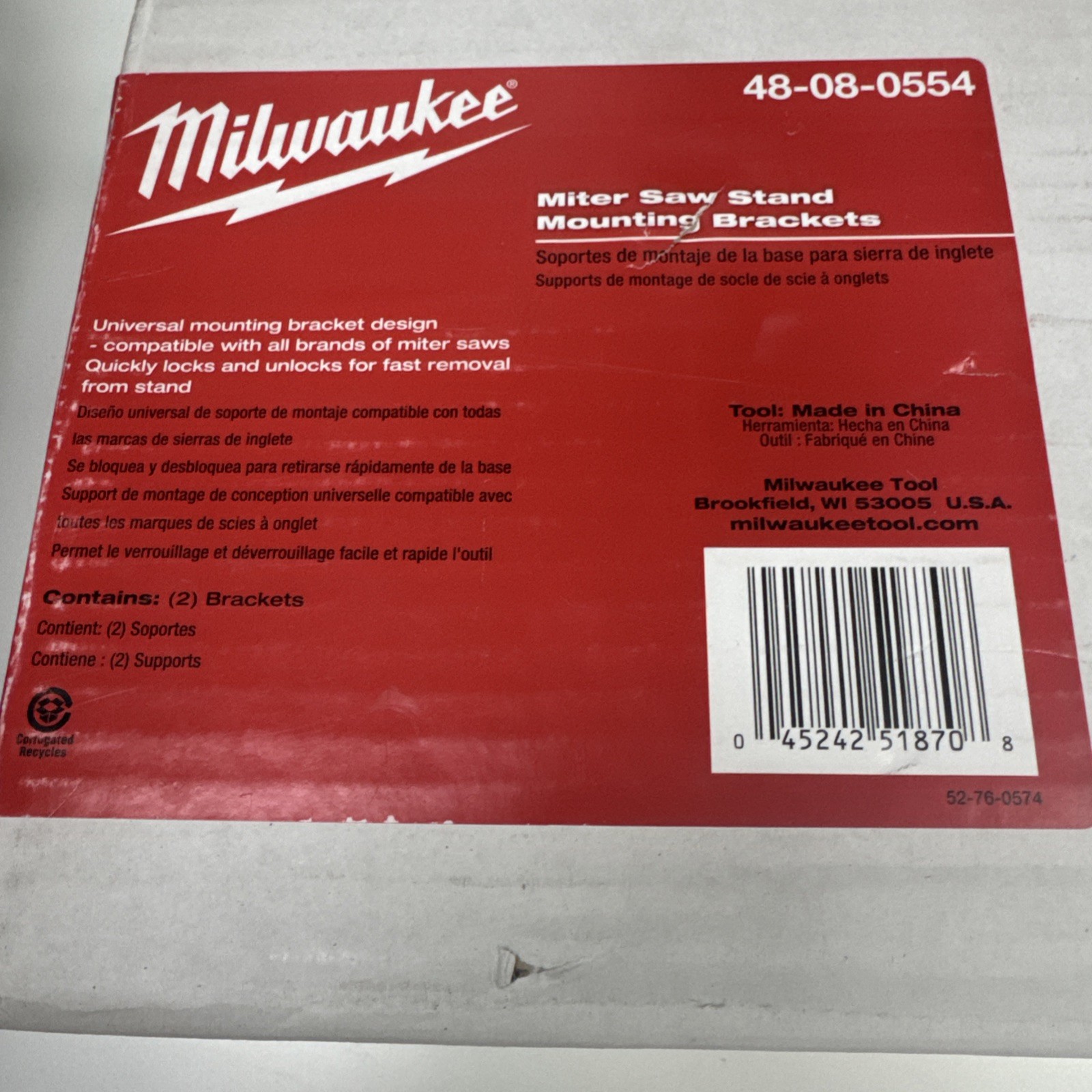 Milwaukee 48-08-0554 Miter Saw Stand Mounting Bracket