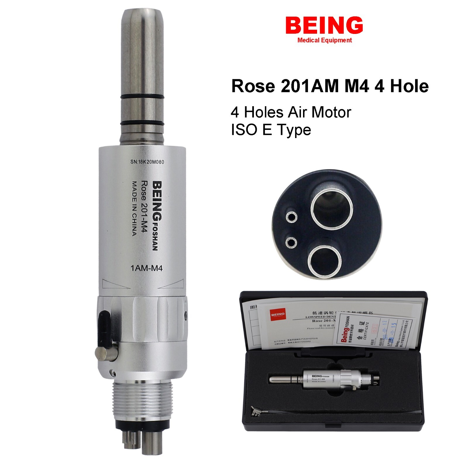 Dental Hygiene Prophy Handpiece Straight Nose Cone 4:1 Contra Angle HP-44M NSK