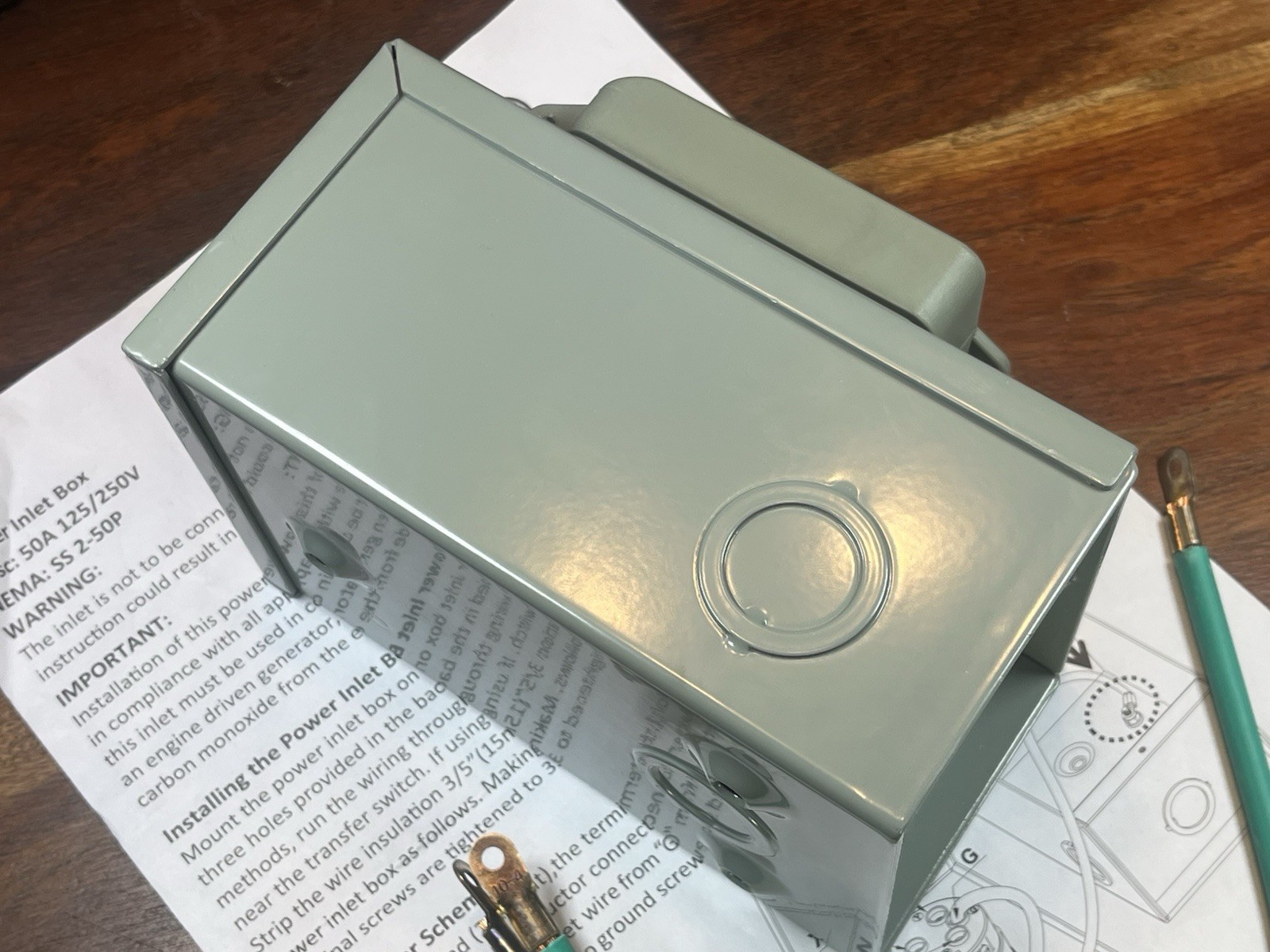50 Amp Generator Power Inlet Box| NEMA 3R Power Inlet Box|125/250 Volt, 12500…