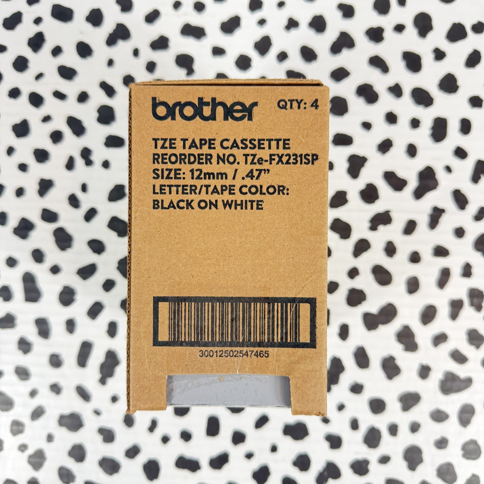 BROTHER P-Touch TZe-FX231 12mm White Standard Laminated Label Tape Lot of 20