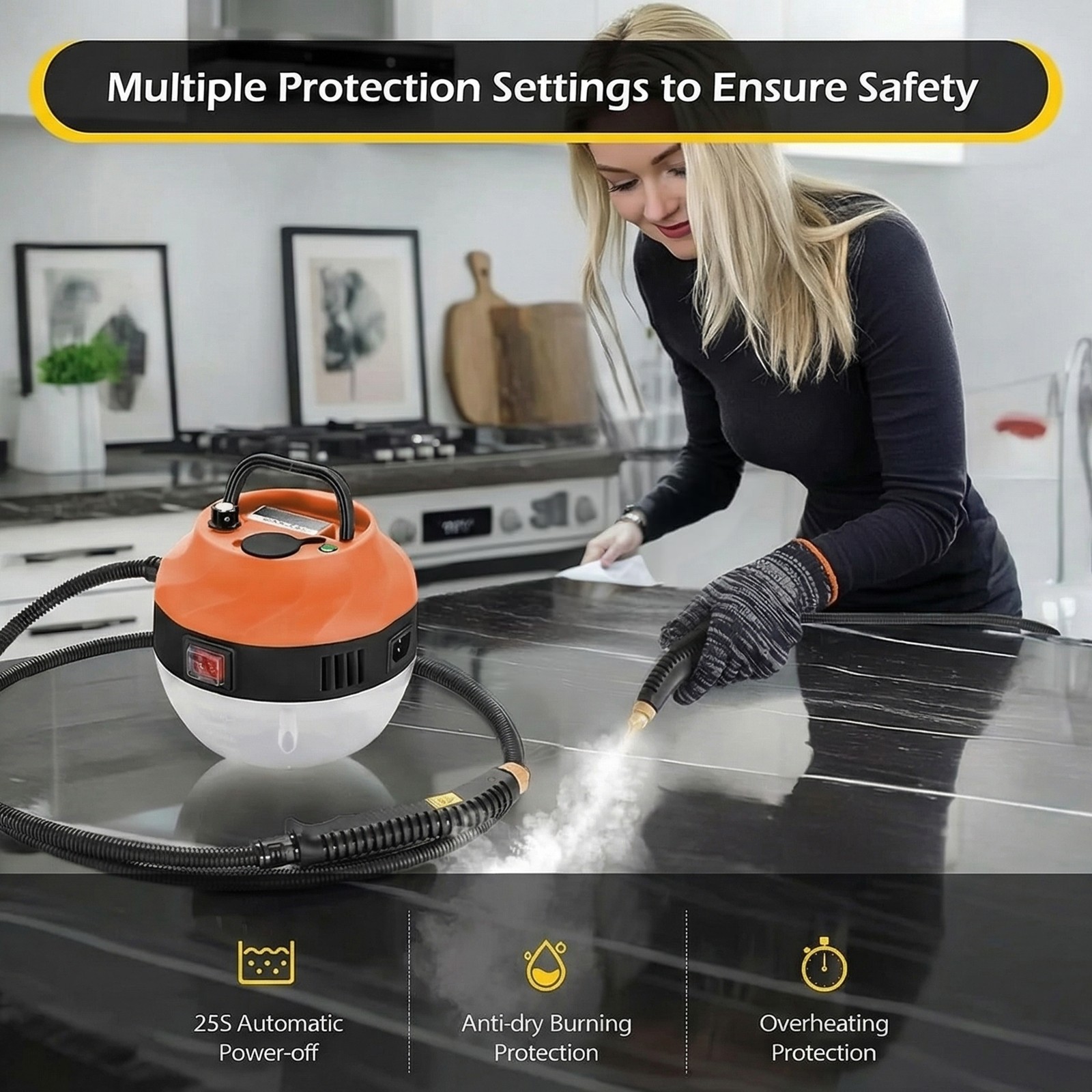 Steam Cleaner, 2500W High-Pressure Handheld Household Steam Cleaner