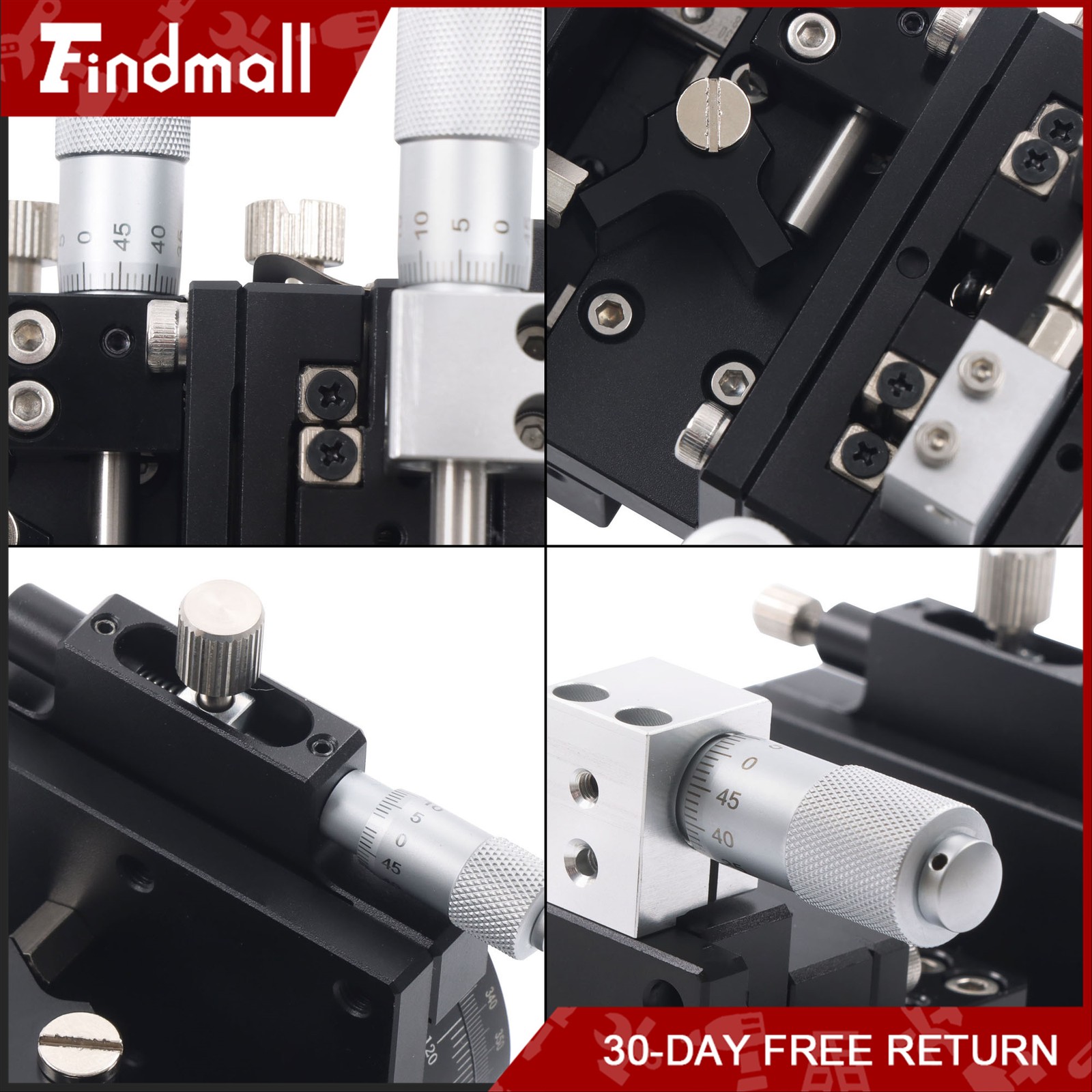 Findmall XYZR 4 Axis Manual Positioning Stage 60x60mm Tuning Sliding Table
