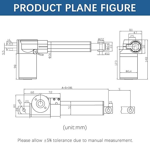 6000N 1320lbs 12V Heavy Duty Linear Actuator 2″ – 40inch 1000MM Stroke Electric
