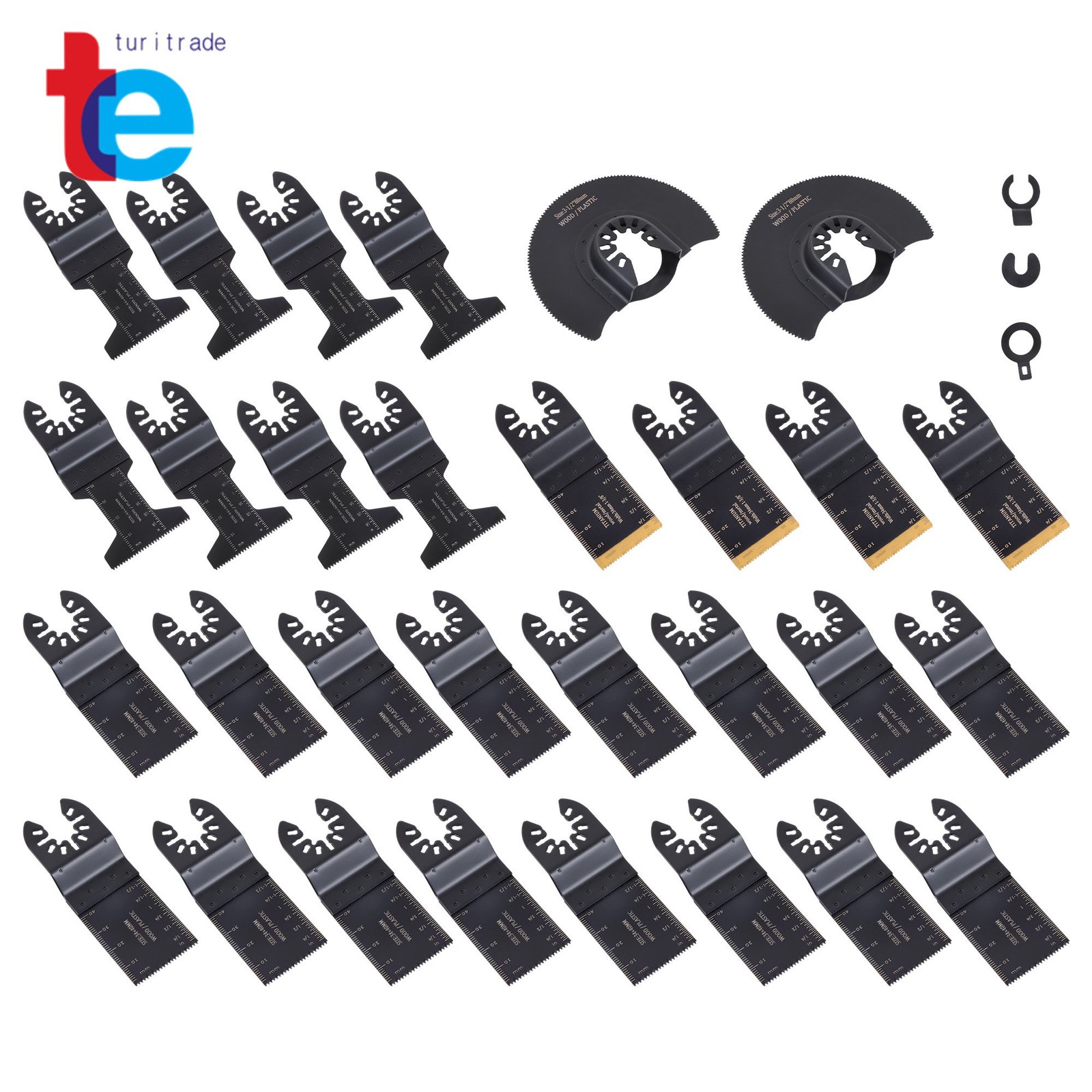 30-Piece Titanium Oscillating Tool Blades Japanese Tooth Multi Tool Blades