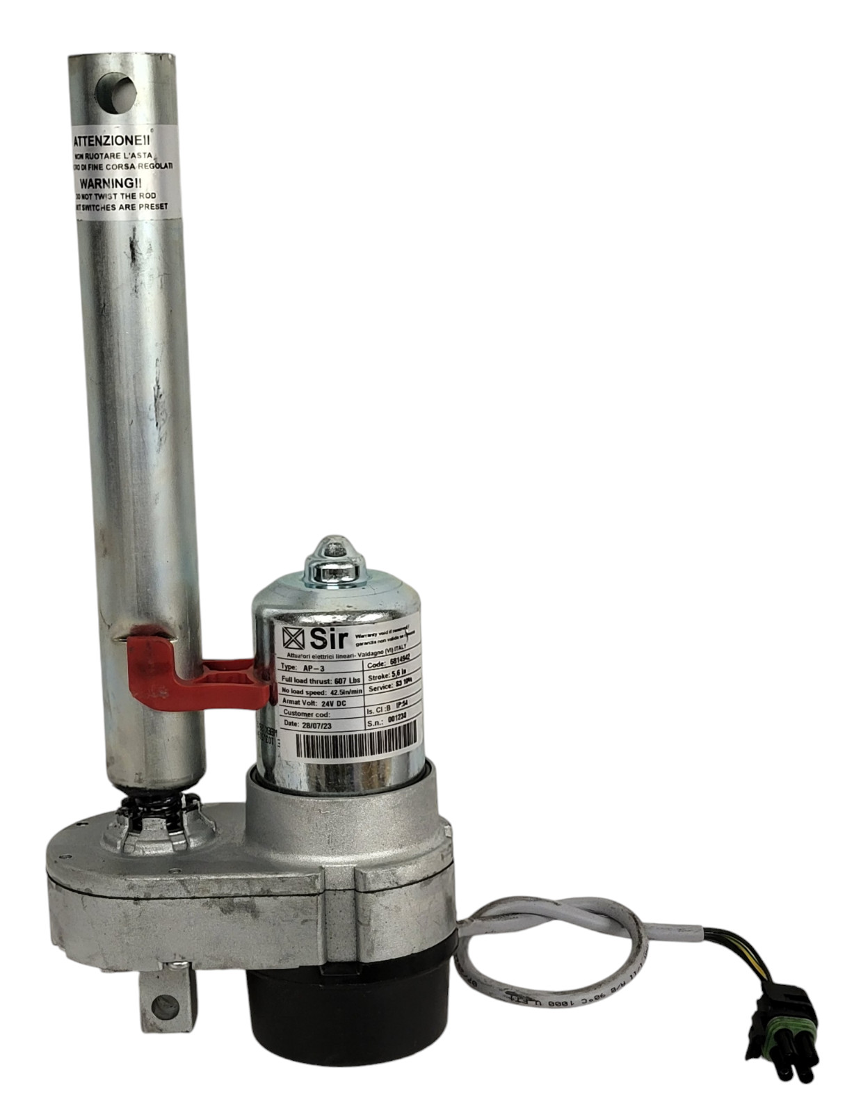 SIR AP-3 Electric Linear Actuator Stroke 607Lbs Load Thrust Stroke 5.6″ 24V DC