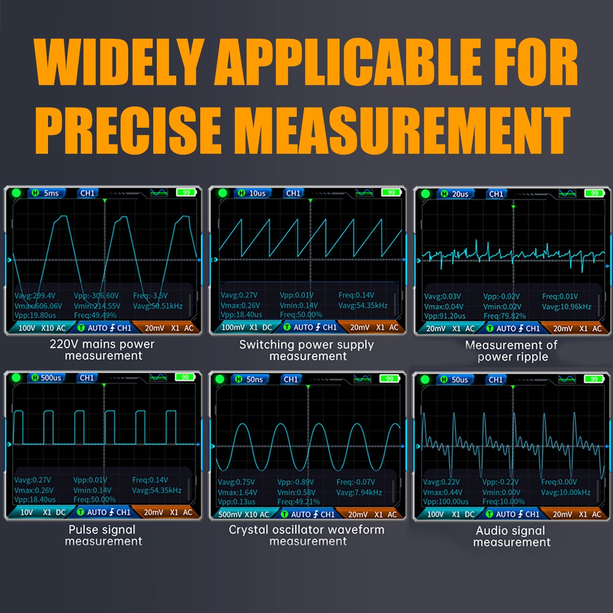 Portable Digital Scope Meter 10000 Counts 32kb Depth Auto-Ranging DMM w/ 2MHz FG