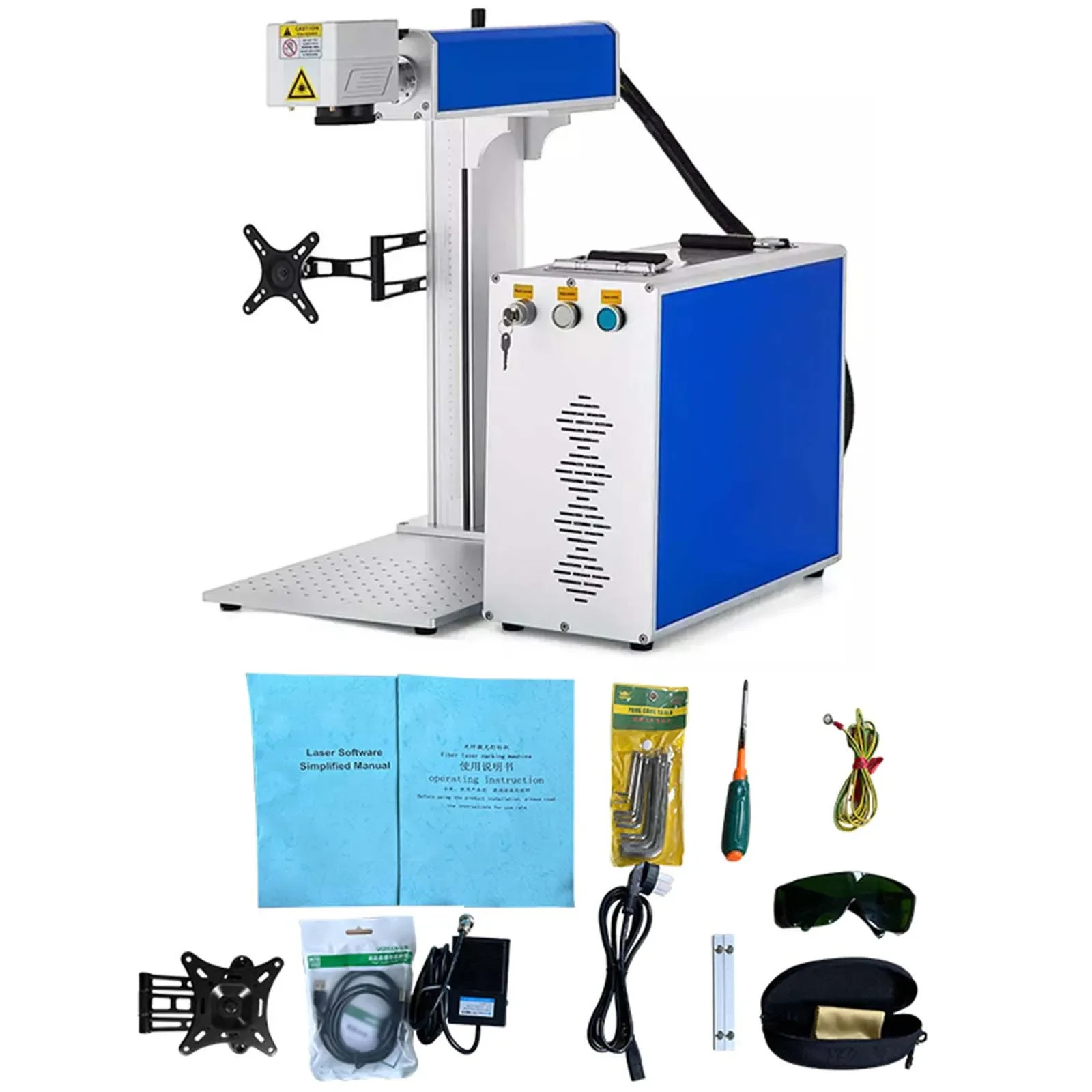 🔥30W Fiber Laser Marking Machine Engraving Cutter w/ EZCAD2 Control Software