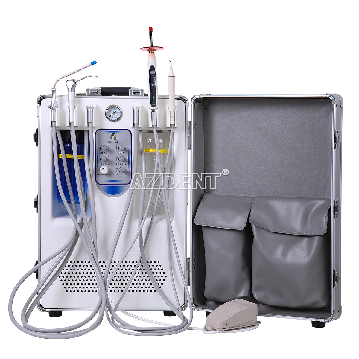Portable Dental Mobile Delivery Unit+Curing Light+Scaler+Handpiece Kit 4 Hole