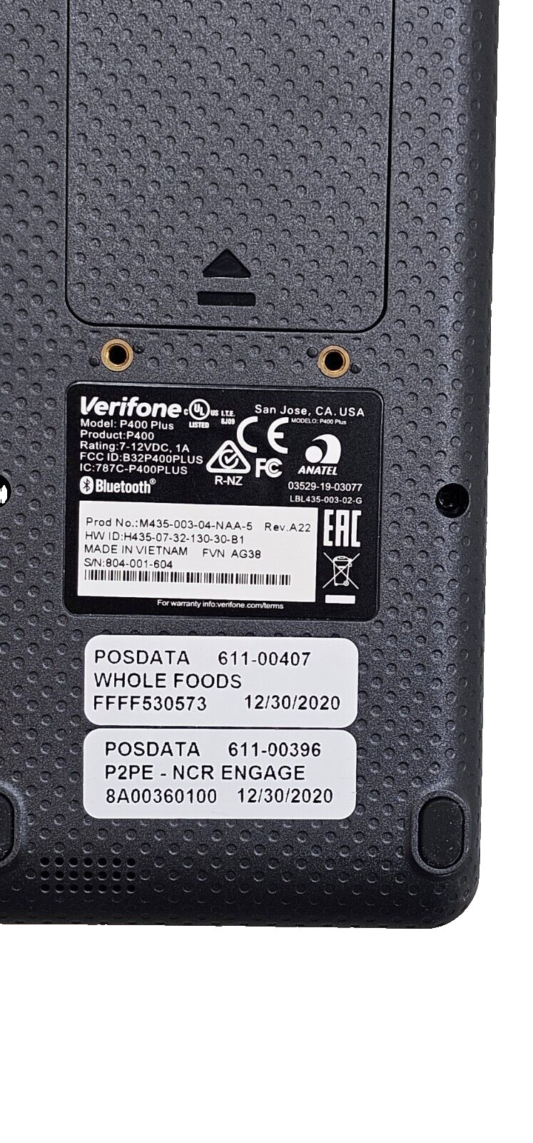 Verifone Engage P400 Plus Pinpad M435-003-04-NAA-5, Magnetic, Smart, NFC Reader