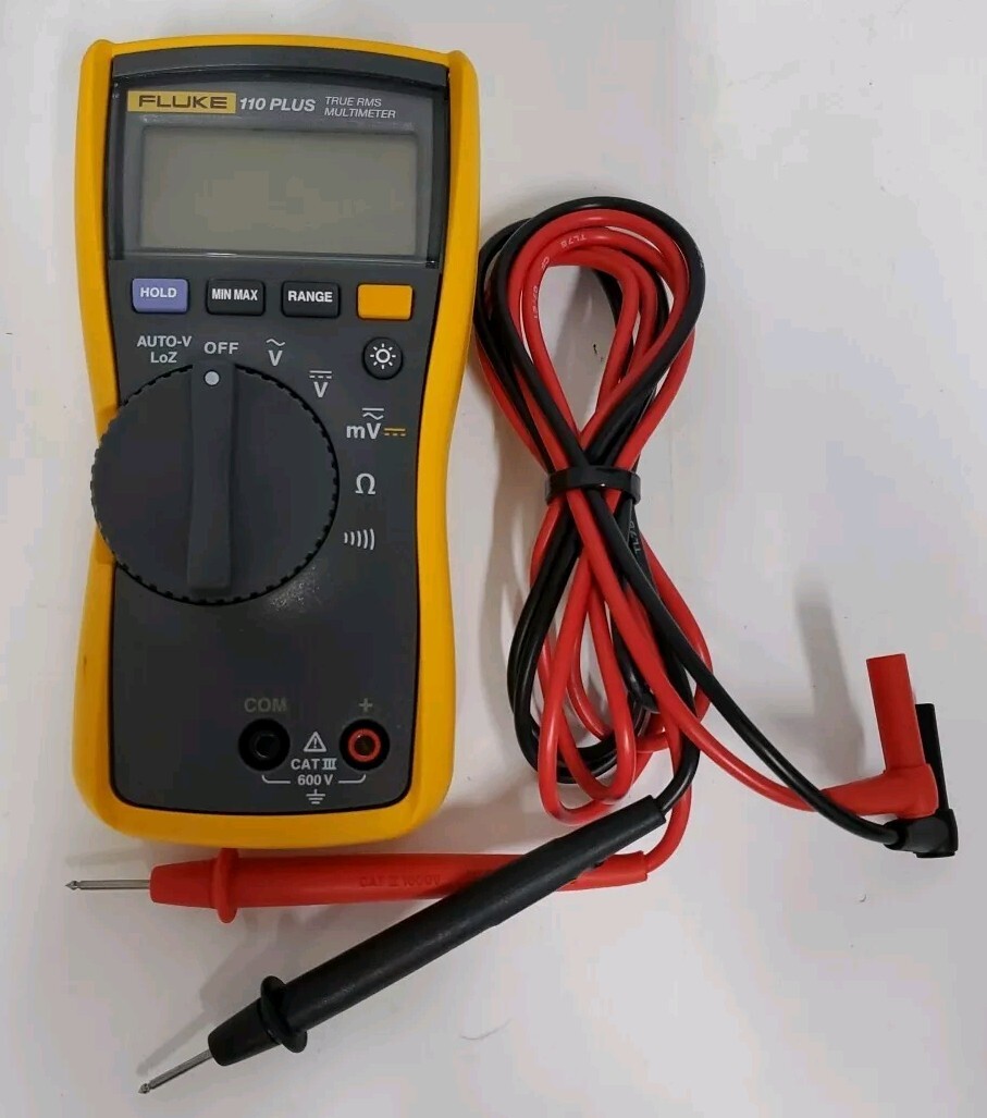 FLUKE 110 PLUS TRUE RMS MULTIMETER 10 Amp 600 Volt Cat III