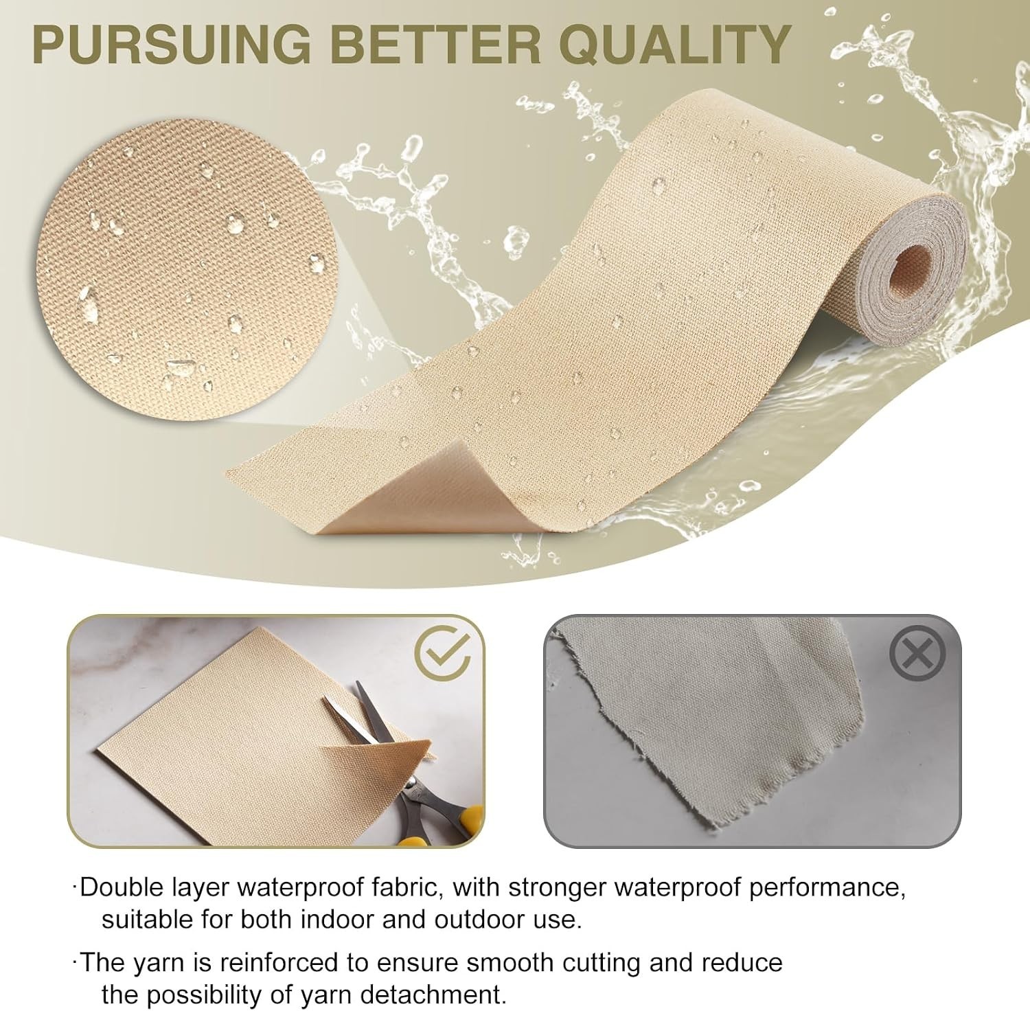Durable 4×70 Inch Waterproof Canvas Repair Patch for Tents & Sofas – Khaki