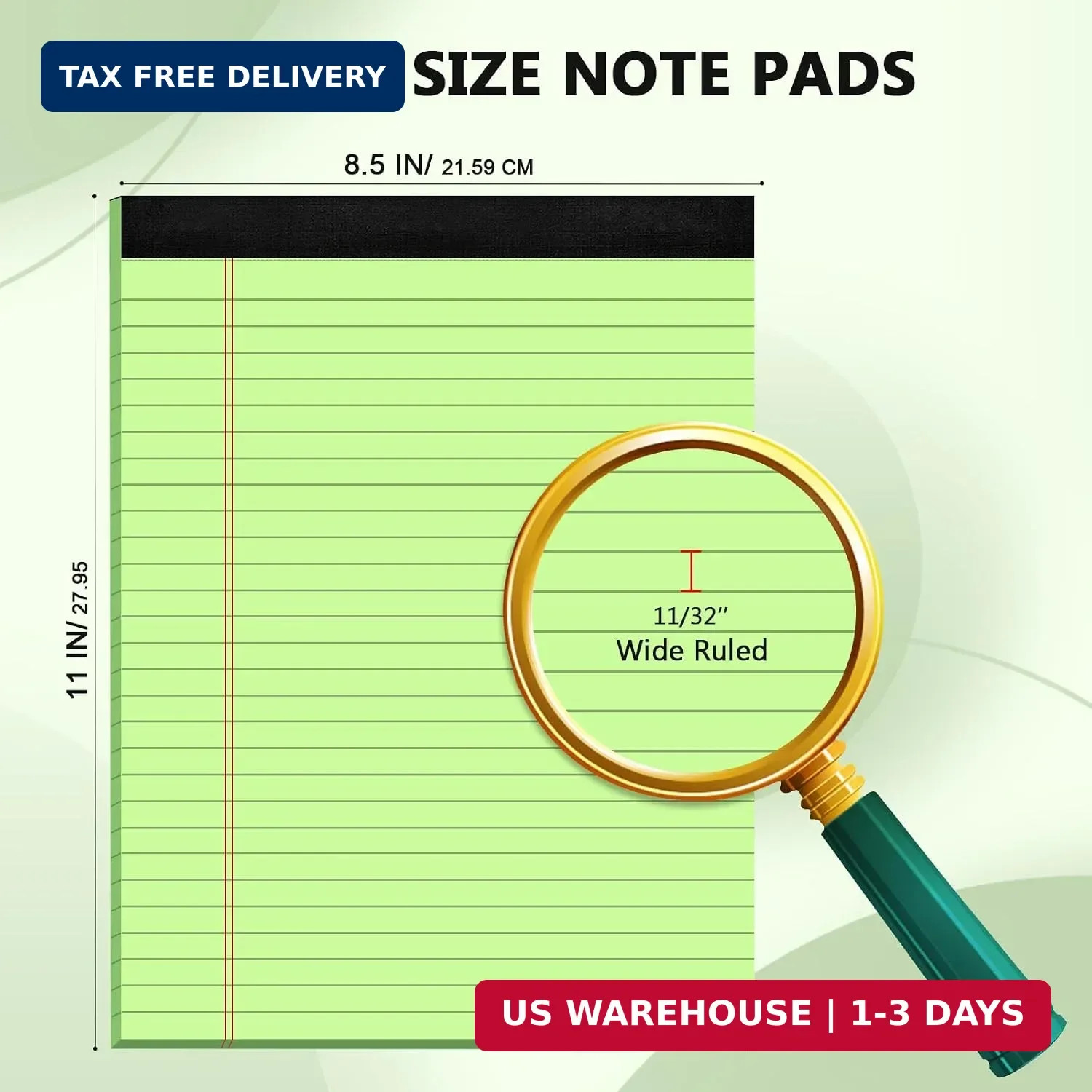 Colored Legal Pads 8.5×11 6 Pack Wide Ruled Note Pads 30 Sheets Pink