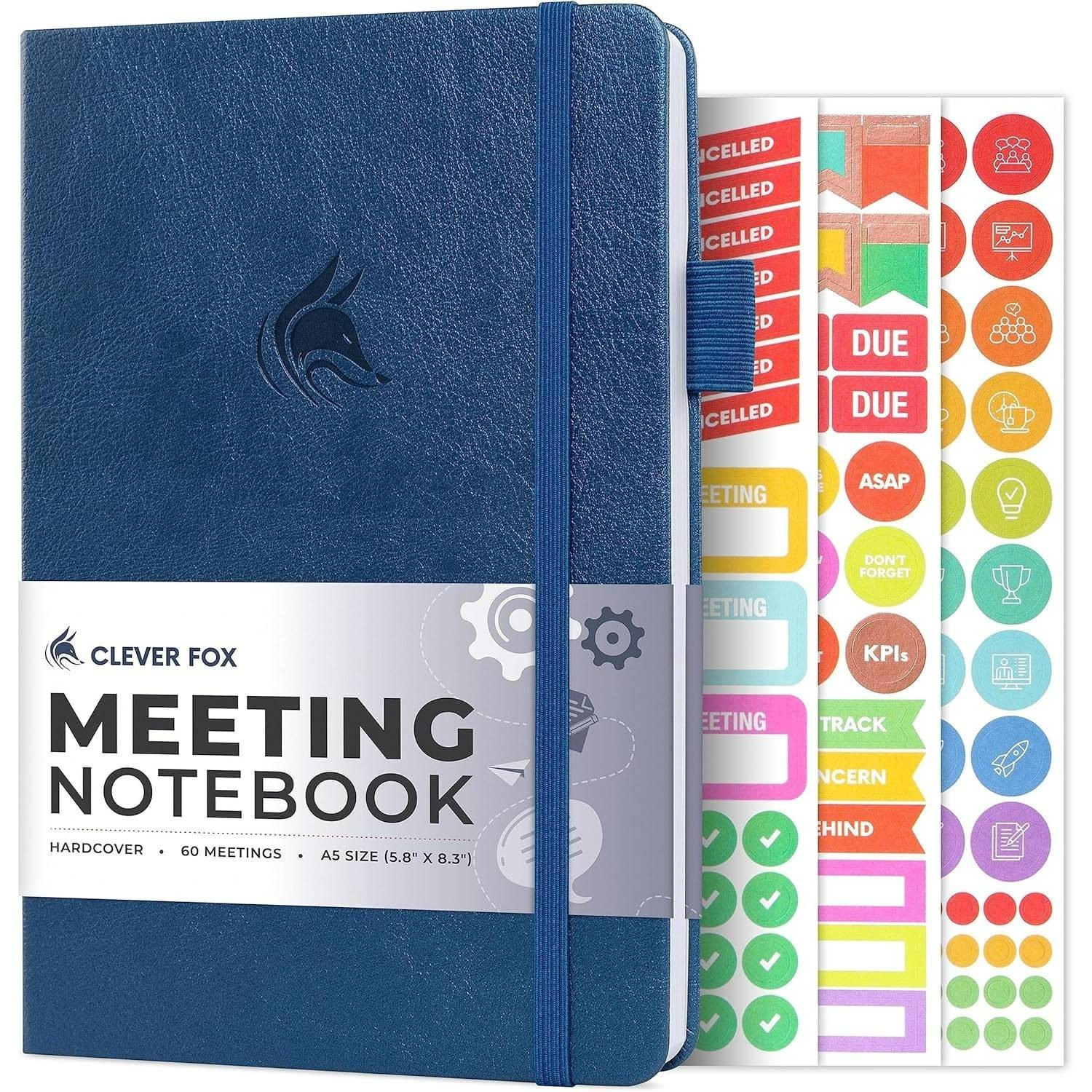 Clever Fox Meeting Notebook Work & Business Organizer A5 (Mystic Blue)