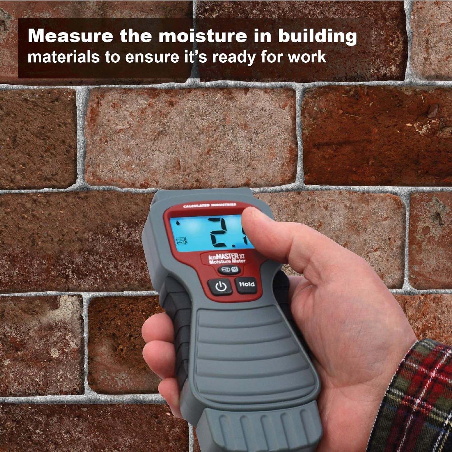 AccuMASTER XT Digital Moisture Meter | Handheld |Pin Type | Backlit LCD Displ…