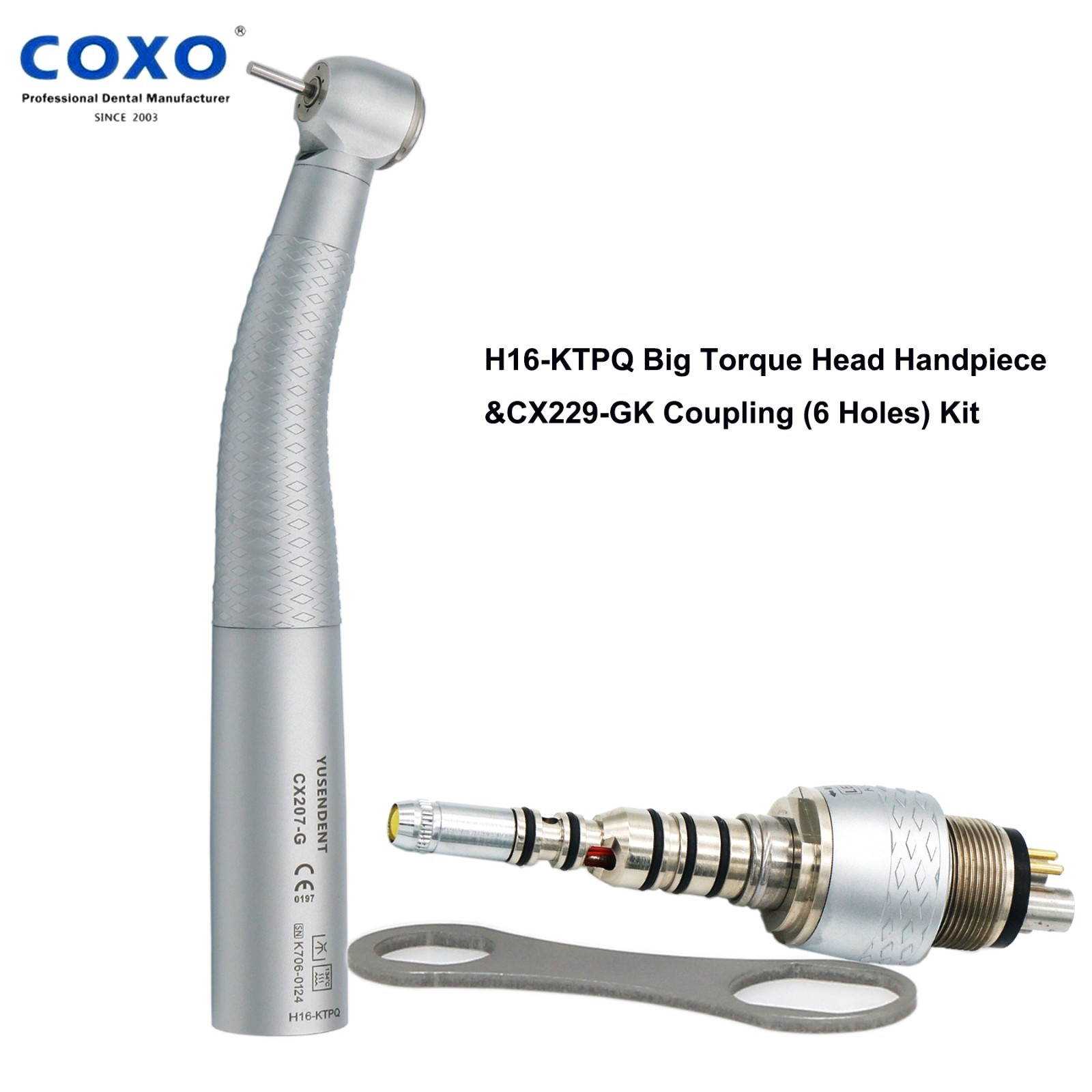 COXO Dental Handpiece Turbine High Speed Fiber Optic KAVO 6 Pin E-type Connector