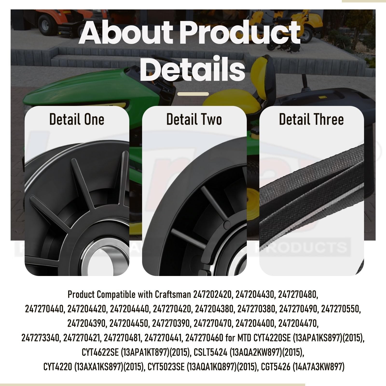 Tractor Belt and Idler Pulley Set Compatible with Cub Cadet XT1 XT2 ZT1 ZT2 NEW