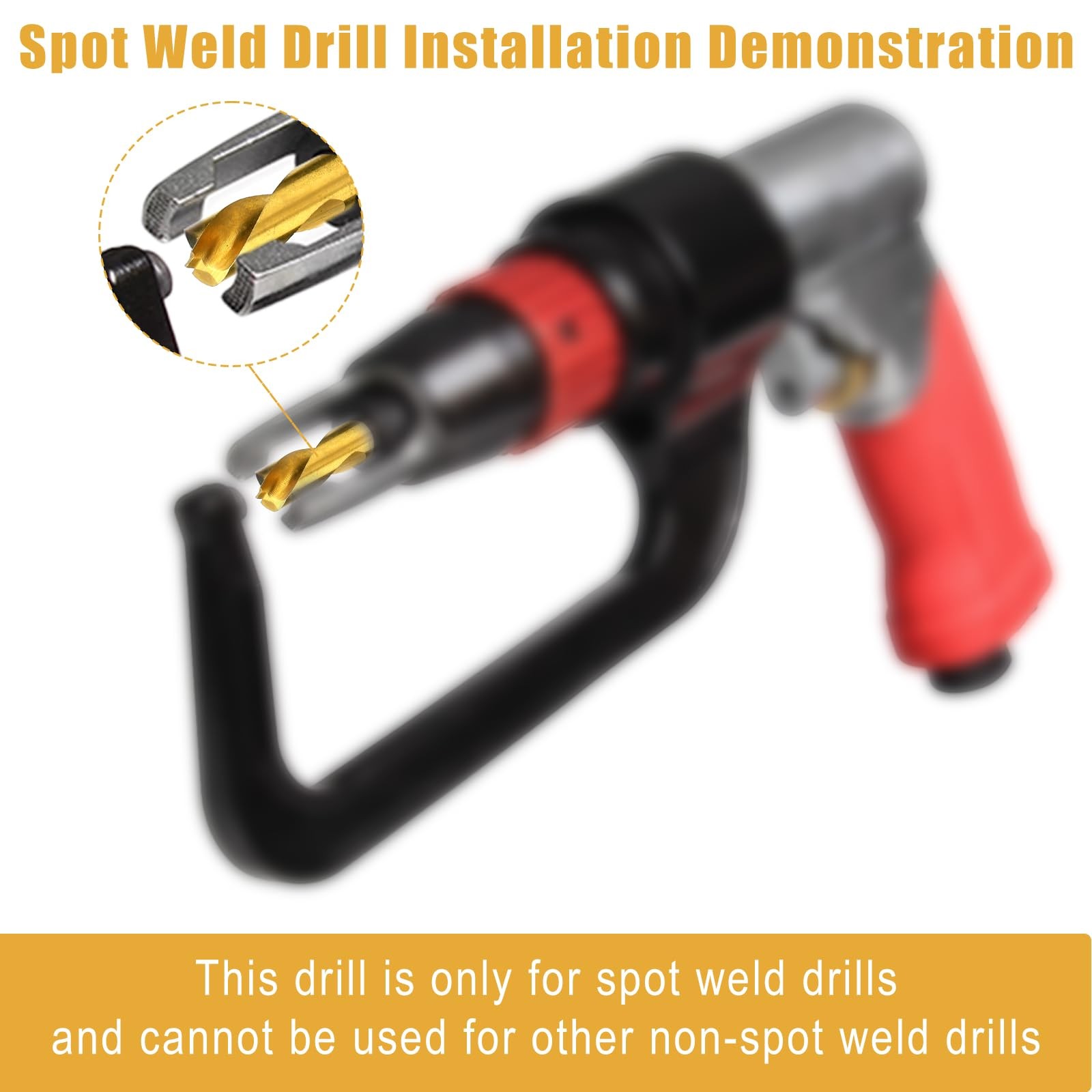 3pcs Spot Weld Drill Bit, High Speed Steel 1/4in,5/16in,3/8in, gold, silver