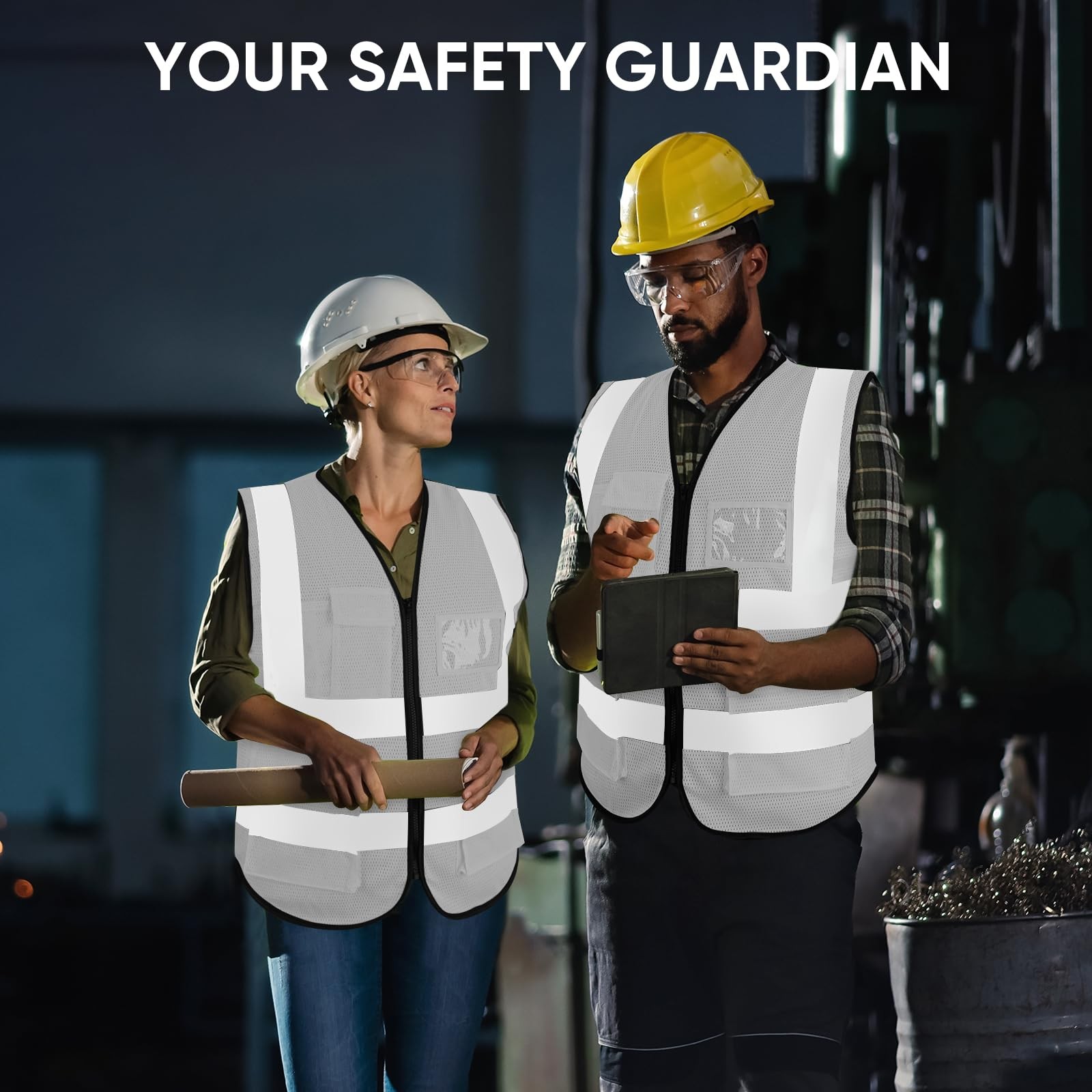 Reflective Safety Vest High Visibility Class II Mesh Vest for Women & Men Meets