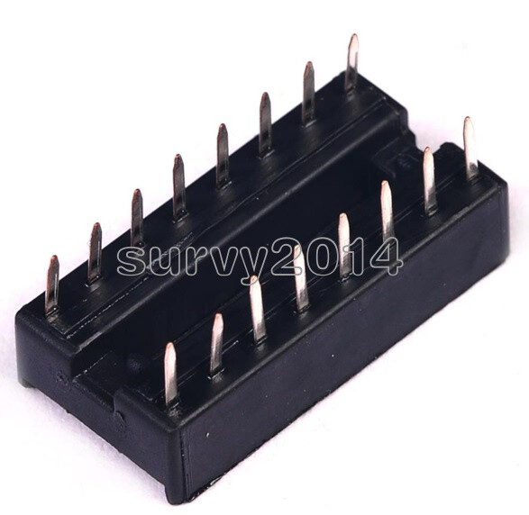 20PCS 16pin DIP IC Socket Adaptor Solder Type Socket Pitch Dual Wipe Contact