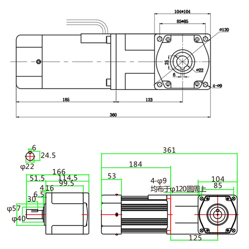 300W 90° Right Angle Output Reduction Motor Gear Box Variable Speed Controller