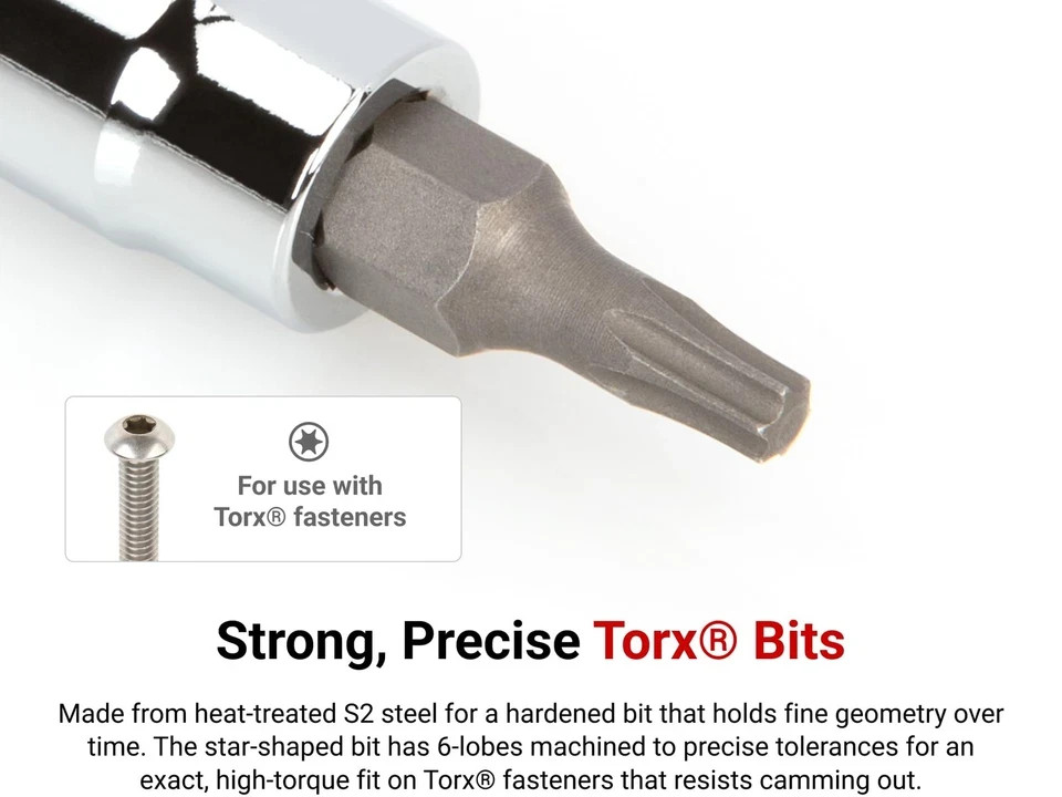 Tekton 1/4 Inch Drive Torx Bit Socket Set Rail 10-Piece T6-T30 Shb90103